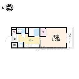 ハイマートさつき 1階1Kの間取り