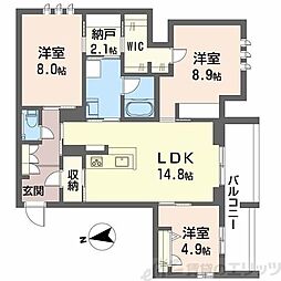 シャーメゾン　ケー 1階3SLDKの間取り