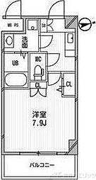アーデン江坂III 4階1Kの間取り