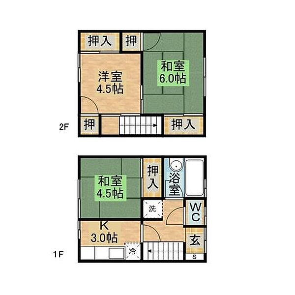 中野アパートＣ ｜長崎県長崎市稲田町(賃貸アパート3K・1階・40.00㎡)の写真 その2