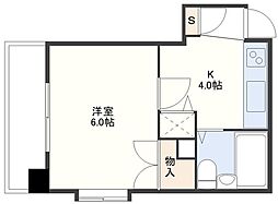 クレベール大井手 2階1Kの間取り
