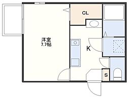 サンローゼ 1階1Kの間取り