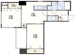 ナインティーン未夏（馬町） 10階2LDKの間取り