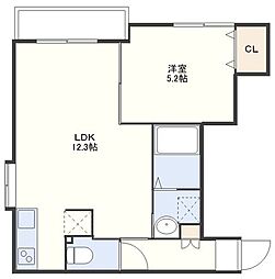 COLORER中川 4階1LDKの間取り