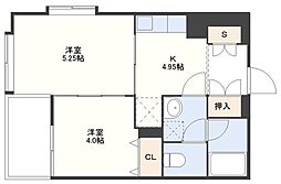 サムティ丸山公園 2Kの間取図画像