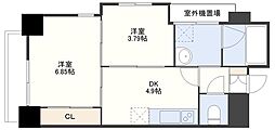 アーバス金屋町 2DKの間取図画像