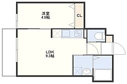 (仮称)平野町FマンションB 1LDKの間取図画像