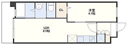 ASプレミアム馬町 1LDKの間取図画像