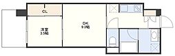 PJRプレシア浦上駅南 1DKの間取図画像