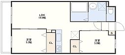 ファーストステージトマチ 2LDKの間取図画像
