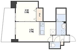 レジデンス籠町 1LDKの間取図画像