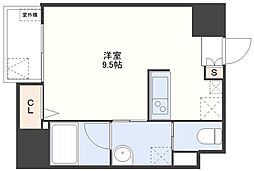 アーバス筑後町 ワンルームの間取図画像