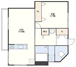 石神20-13ビル 3階1LDKの間取り