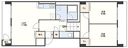 K'sB三原2号棟 2LDKの間取図画像