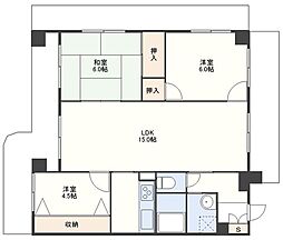 スタジアムマンション 3LDKの間取図画像
