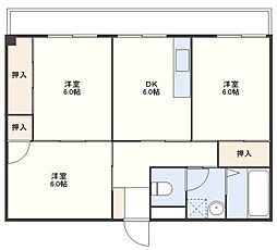 ブレインMビル 3DKの間取図画像