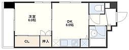 アベニュー明日香 1DKの間取図画像