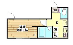 メゾン・トータス川口 1Kの間取図画像