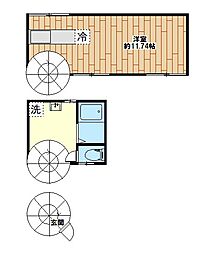 KANRA梅島 ワンルームの間取図画像