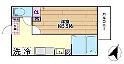 MELDIA江北3 1Kの間取図画像
