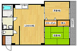 東雲ビル 3階2LDKの間取り