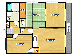 アップス安東VI 2階3LDKの間取り