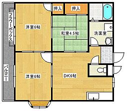 エルディム竹内 1階3DKの間取り
