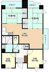 ヴェルシャトー府中 8階4LDKの間取り