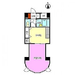 第2ホウライツルハウス 2階1DKの間取り