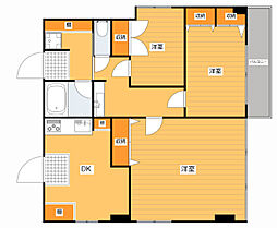 土手ビル 2階3LDKの間取り