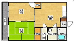 迫本マンション 3階2LDKの間取り