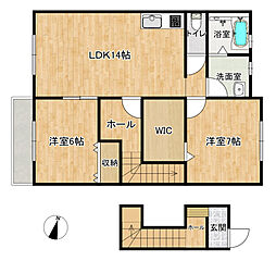 Ｋ＆Ｍ海田東コーポ 1階2SLDKの間取り