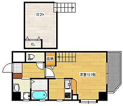 ARVADA B.L.D. 3階1Kの間取り