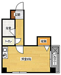 メゾン西旭 4階ワンルームの間取り
