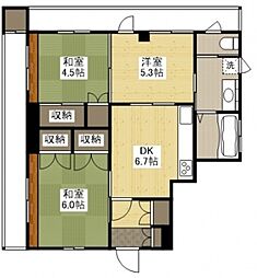 コーポ吉岡 1階3DKの間取り