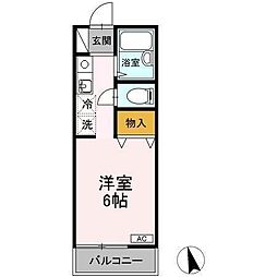 セジュール133 1階ワンルームの間取り