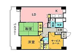 フローレンス光町 5階3LDKの間取り
