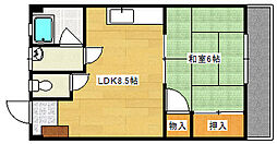 泉コーポ 1LDKの間取図画像