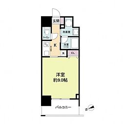 LaSante河原町（旧S-RESIDENCE河原町） 6階1Kの間取り