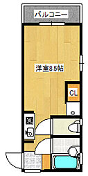 BBビル 2階ワンルームの間取り