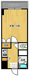 STAGE-1 2階1Kの間取り
