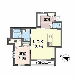サニープレイス−Ｋ 2階1LDKの間取り