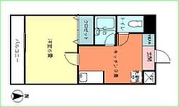 第2安本ビル 6階1Kの間取り