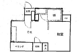 ヤスダビル新館 1DKの間取図画像