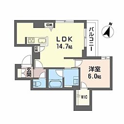 Ｂａｌｌｏｏｎｆｌｏｗｅｒ　Ｅａｓｔ 303 3階1LDKの間取り