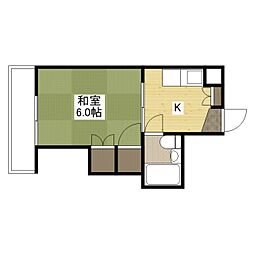 ＣＯＭＦＯＲＴ　ＡＫＥＢＯＮＯ 201 2階1Kの間取り