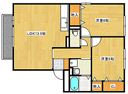 ヒルサイドテラスＡ棟 3階2LDKの間取り
