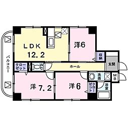 アプリコットガーデン 3LDKの間取図画像