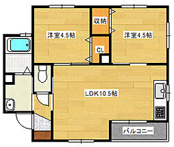 ライフメント伴駅前 1階2LDKの間取り