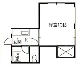 第一田万里ビル 4階1Kの間取り